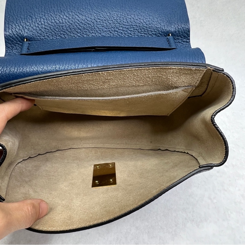 CHLOE Navy Medium Drew Bag - Picture 8 of 14